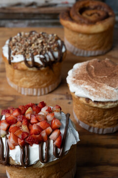 Diversidad de roles de canela y sabores.