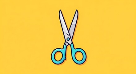 Fototapeta premium Colorful Scissors on Yellow Background.