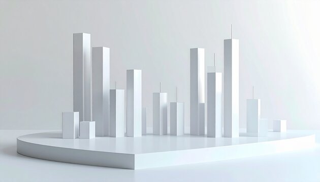 3D bar chart blocks for business analytics