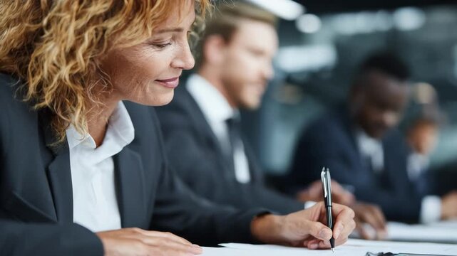 Professional team collaborating on drafting ethical guidelines in modern office focusing on principles and conduct standards for organizational integrity.
