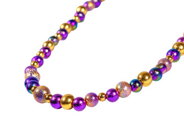 Obraz premium Close Up of a Colorful Beaded Necklace Strand on a Transparent Background. Digital Design Asset Cutout Element