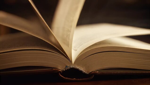 Open Book with Turning Pages.