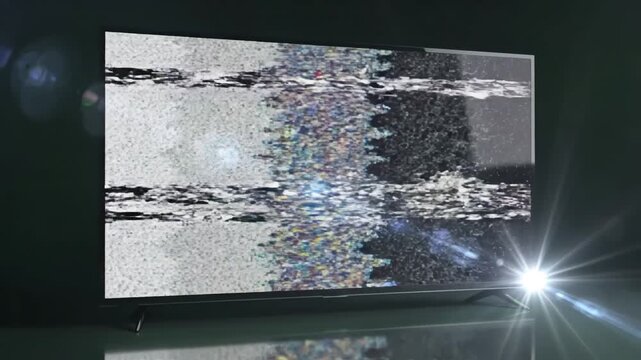 Green Screen tv version 2 switching channels animation scene 3 with distortion, overlay, glitch, static noise, scan lines on black background, 4k animated video loop