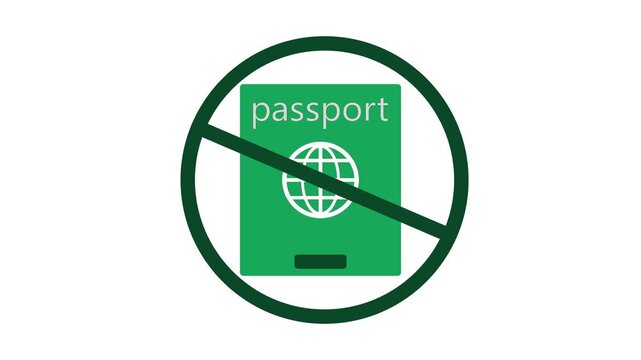 No Passport Allowed Symbol with Green Passport and Globe on White Background