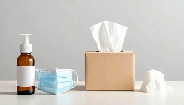Tissue box with medical mask and humidifier steam