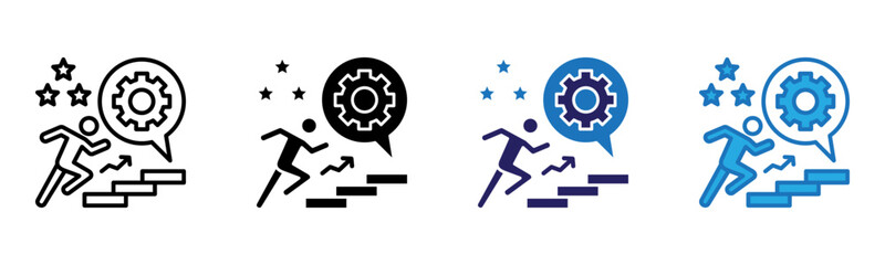 Obraz premium Start Icon Multi Style Vector Illustration