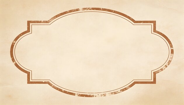 A vintage style label with a distressed brown border on beige background