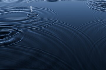 3d render of concentric rings and ripples in water surface