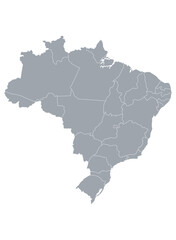 Obraz premium Map of the country of Brazil infographic on a white background