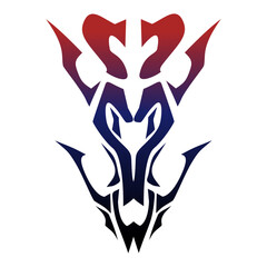 Stylized Wolf Head Graphic Design Element.