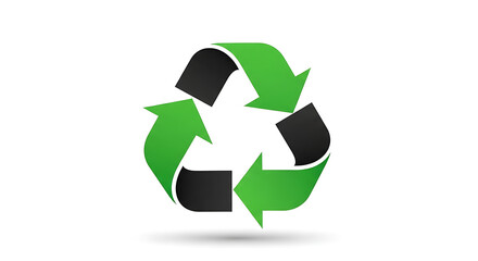 Obraz premium Recycling symbol with green and black arrows forming a circular shape