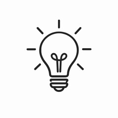 Light Bulb Idea Line Icon Vector Isolated on White Background