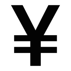 Obraz premium Yen or Yuan Currency Symbol Icon Glyph Isolated on Transparent