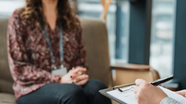 Medium shot of a wellness coach guiding an individual through goal setting for better physical health and balanced lifestyle choices.