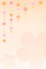 ひな祭りの可愛い背景フレーム縦