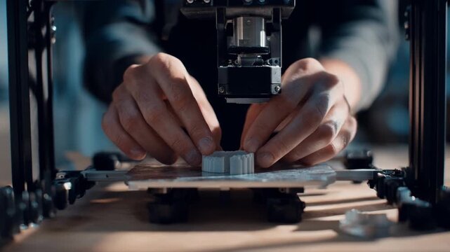 Hands demonstrating the creation process of ondemand 3D printed nail accessories focusing on the customization and precision craftsmanship.