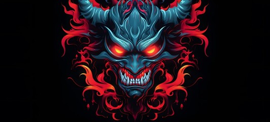 Fototapeta premium devil vector illustration t-shirt design ,generative AI