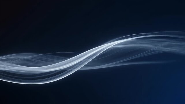 Serene Abstract Ballet of Luminous Ribbons and Fluid Light Streaks Against Deep Void