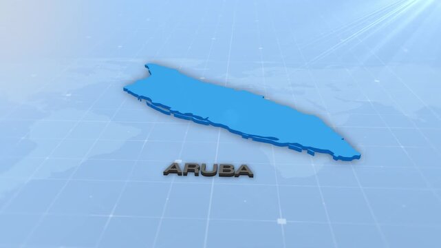 Aruba Country Geographic Digital Map Presentation