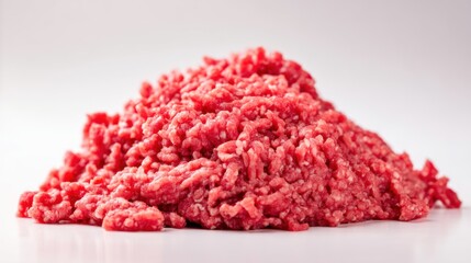 Fototapeta premium Raw minced meat isolated on transparent background culinary ingredient