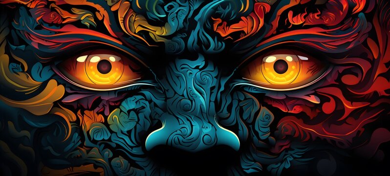 silhouette of ziz demon,generative AI