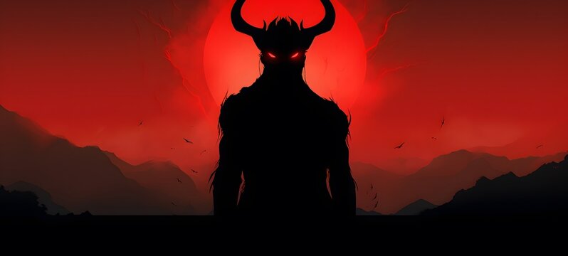 silhouette of ziz demon,generative AI