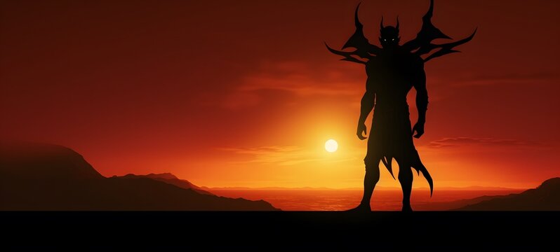 silhouette of ziz demon,generative AI