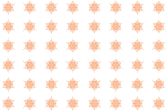 マンダラのシームレスパターン背景　オレンジ色 