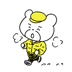 ジョギングするクマのキャラクター
