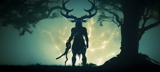 Silhouette Minotaur Liger Dryad Generative
