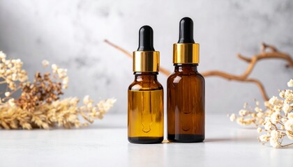 Glasfl&auml;schchen mit Gesichts&ouml;l und Pipette