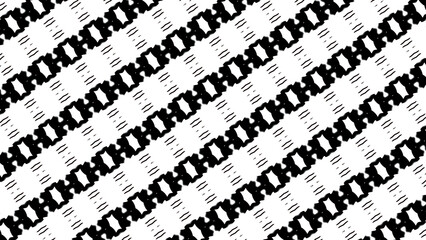 Black And White Symmetrical Diagonal Ornate Pattern