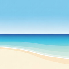 Fototapeta premium Beach Scene with Shoreline and Ocean Waves