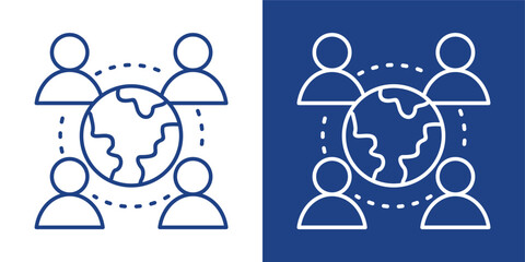 Networking Blue And White Icon Style Collection