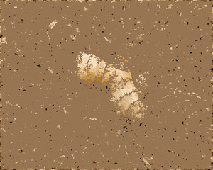 Abstract depiction of a bone or fossil fragment in sandy terrain © bashanti