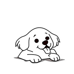 Dog Character Line Art Coloring Book