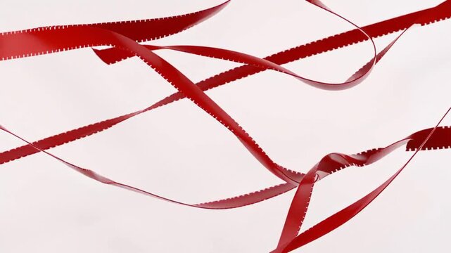 set of red adhesive torn tape isolated transparent background paper tape sticker