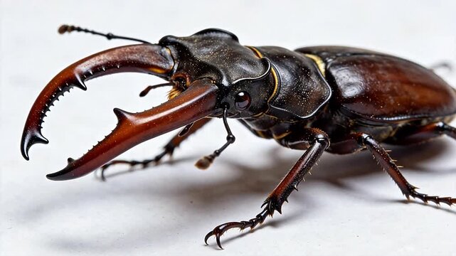 Closeup of a stag beetle