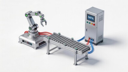 Industrial robotic arm and conveyor system