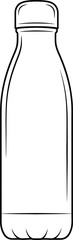 Obraz premium A simple line drawing of a glass bottle with a screw top cap.