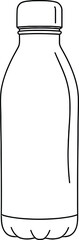 Obraz premium A simple line drawing of a clear plastic water bottle with a screw cap.