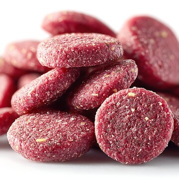 Pile of Round Red Berry Flavored Dog Treats (567