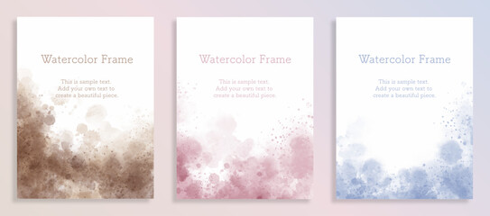 水彩　カード　フレーム　3色セット