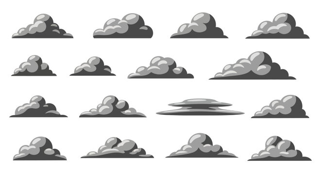 Pixel Art Clouds Collection: Retro Game Style Sky Elements