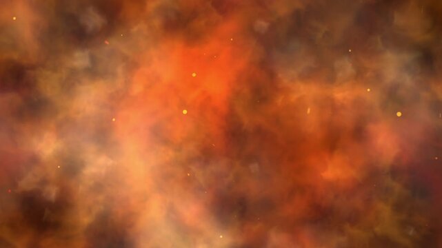 Realistic Fire Muzzle Flash with Smoke Isolated on Black