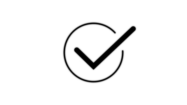 check mark animation icon tick sign accept select confirm correct agree animated. successful symbol, check mark, tick mark.