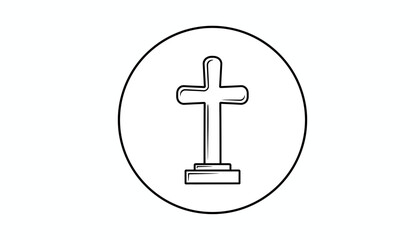 Obraz premium Christian Cross Icon, Religious Symbol, Cemetery Grave Marker, Faith and Spirituality