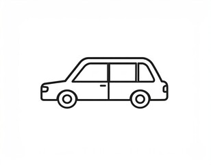 Fototapeta premium Simple line drawing of a station wagon