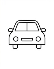 Obraz premium Simple black outline drawing of a car front view (1)