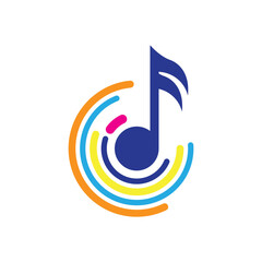 Music note logo Vector design